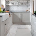 thumbnail image 2 of Marble Kitchen Mats and Rugs Set of 2, White Washable Absorbent Grey Gold Kitchen Runner Rug Carpet Anti-Fatigue Comfort Mat for Kitchen Bathroom Laundry, 2 of 5