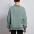 thumbnail image 5 of IROINNID Women's Turtleneck Sweatshirt Casual Loose Solid Pullover Base Sweatshirt Tops,Green, 5 of 9
