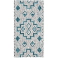 thumbnail image 2 of SAFAVIEH Courtyard Floella Geometric Indoor/Outdoor Area Rug, Grey/Teal, 2'7" x 5', 2 of 13