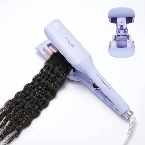 Hair Crimper & Curling Iron (Purple - 1.5" Tri Barrel)