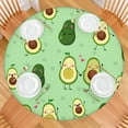 thumbnail image 2 of Avocado Pattern Round Tablecloth - Elastic Edge, Waterproof, Scratch-Resistant for Picnic, Camping (Cute Kawaii Fruit Design), 2 of 7