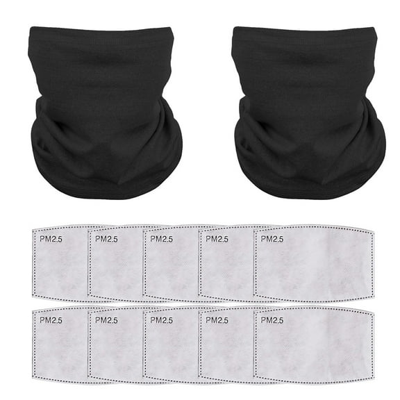 2PCS Women/Men Neck Gaiter Face Cover, Washable Reusable Breathable Soft Skin-friendly Anti-ultraviolet Dust-proof Wind-proof Face Mask Scarf for Fishing Hiking Running