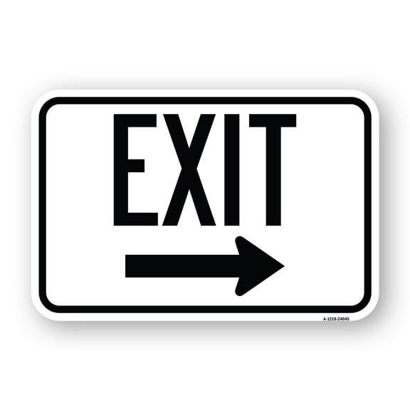 SignMission A-1824-24045 18 x 24 in. Aluminum Sign - Exit with Right Arrow 3