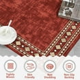 thumbnail image 3 of Nanan 2'x6' Modern Bordered Runner Rug Geometric Carpet, Machine Washable Rug Non Slip Solid Indoor Rug for Hallway Bedroom Kitchen, Red, 3 of 6