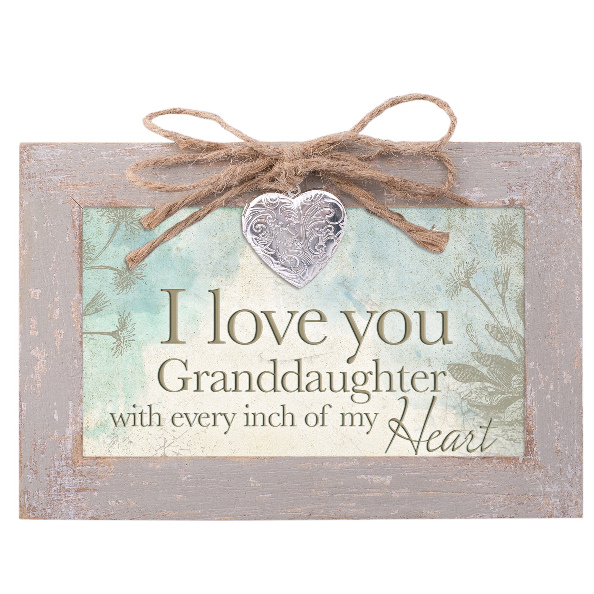 Cottage Garden Love You Granddaughter My Heart Taupe Wood Locket