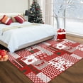 thumbnail image 4 of FairOnly 8'x10'Bohemian Checkered Christmas Area Rug for Living Room Low Pile Washable Non Slip Floor Festive Rug for Holiday Home Decor,Red Green, 4 of 6