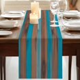 thumbnail image 3 of Brown Wooden Grain 90 Inch Table Runner, Farmhouse Mottled Country Planks Farmhouse Dresser Scarf Cotton & Linen Tablerunner for Dining/Kitchen Island/Holiday Party Décor 13" x 90", 3 of 9
