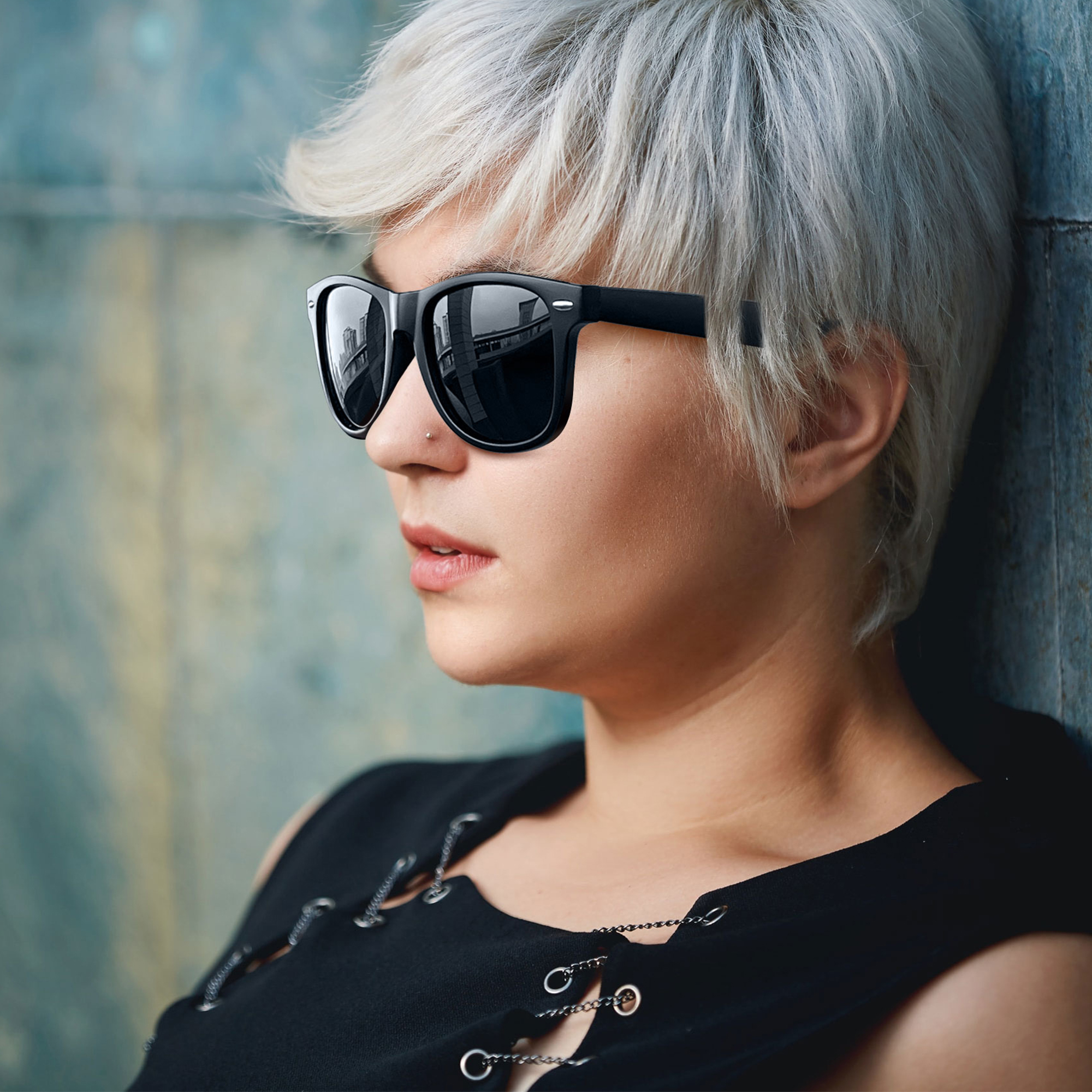 Joopin Square Polarized Sunglasses, Black photo 7