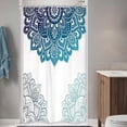 thumbnail image 2 of Stall Boho Paisley Shower Curtain 36Wx72H Inch Floral India Bohemian Mandala Blue White Flower Bathroom Decor Fabric for Bathtub 7 Pack Plastic Shower Hooks WW-KTHA, 2 of 6
