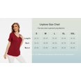 thumbnail image 6 of Uvplove Womens Blouse V Neck Knot Front Short Sleeve Basic Casual T Shirt Wine Red-2XL, 6 of 8