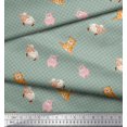 thumbnail image 3 of Soimoi Poly Georgette Fabric Circle,Pig & Sheep Kids Print Sewing Fabric Yard 52 Inch Wide, 3 of 3