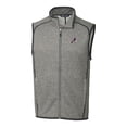 thumbnail image 2 of Men's Cutter & Buck Heather Gray Springfield Cardinals Mainsail Sweater-Knit Full-Zip Vest, 2 of 3