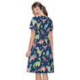thumbnail image 2 of Bixox Robe d'Été à Manches Courtes pour Femmes Robe Ample Longueur Genou avec Poches-Dinosaure, 2 of 7