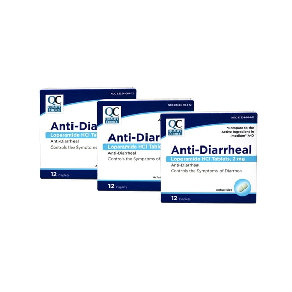 3 Pack Quality Choice Anti-Diarrheal Lopermaide HCI 24 Caplets