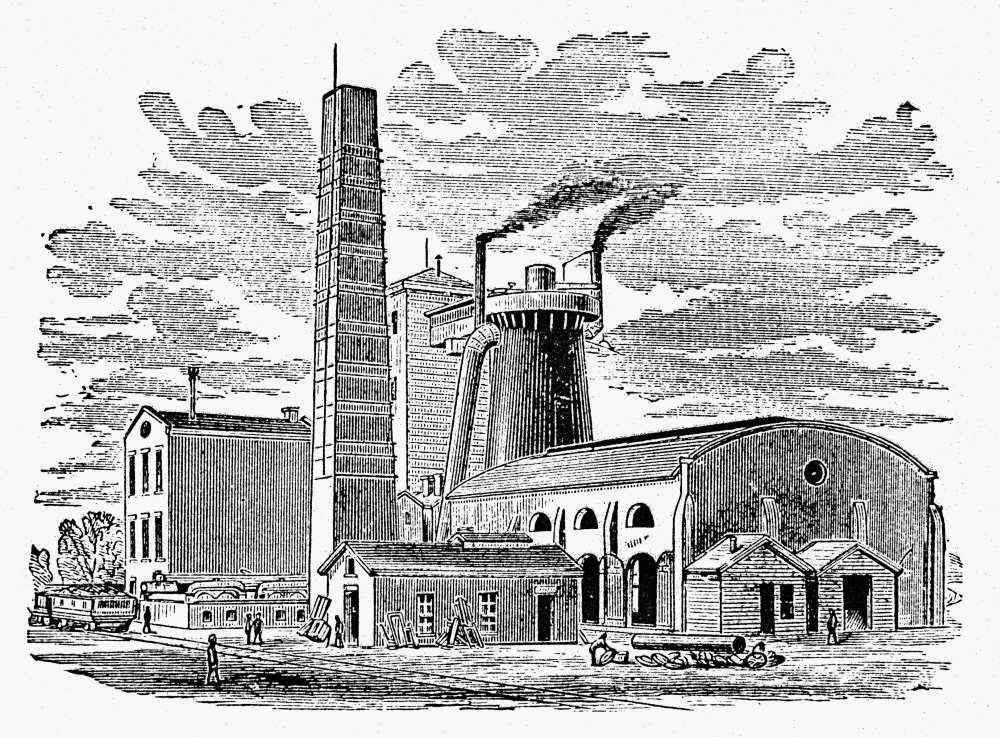 Kentucky Factory, 1876. /Nthe Ashland Furnace And Coal Works At