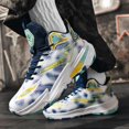 thumbnail image 3 of Bolognifi Men's Basketball Shoes High-Top Volleyball Non-Slip Lightweight Indoor Outdoor Sport Sneakers Fans - BLUE_3.5, 3 of 7