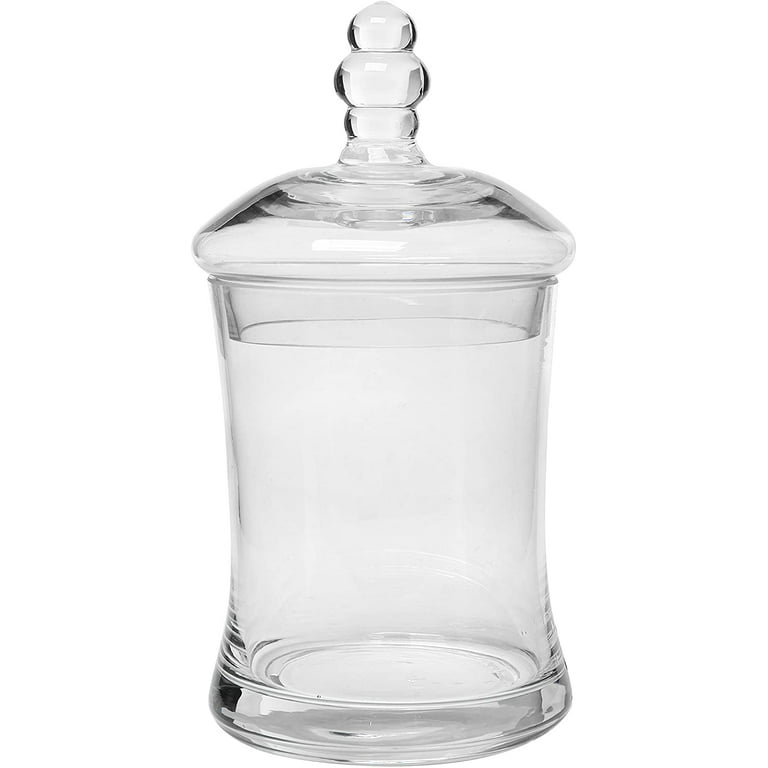 MyGift Set of 4 Glass Apothecary Jars Set, Clear Candy Jars with Lids