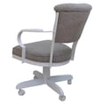 thumbnail image 2 of Miami Swivel Dining Caster Chair Wood Arms and Base - Ash Fabric - White Metal, 2 of 2