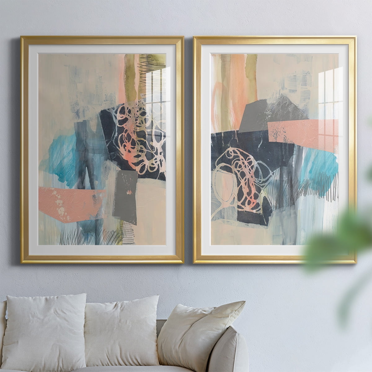 Wexford Home Reductive I Premium Framed Print, 30.5" x 42.5" - Ready to Hang, Gold (Set of 2)