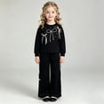thumbnail image 5 of Angala 2 Piece Outfits For Girls Crew Neck Long Sleeve Bow Detail Sweatshirt With Pants Set Girls Fall Season Wear Clothes, 5 of 7