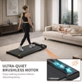 thumbnail image 4 of Alvantor 2.5HP Walking Pad Treadmill, Manual Incline Under Desk Treadmill with Shock Absorption for Small Apartments, Black, 4 of 7