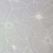 Graham & Brown Linear Floral Grey Wallpaper - N/A