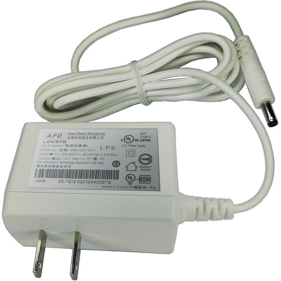 Genuine 12V AC/DC Adapter for Link-sys Velop WHW01 VLP01 VLPO1 AC1200 VLP0101 AC1300 WHW0101 Whole Home WiFi Dual Band Mesh Router KSA-12W-120100VU APD WB-12G12FU Power Supply Charger