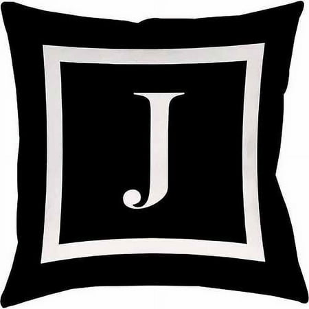 IDG Classic Block Monogram Decorative Pillow - Black