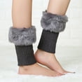thumbnail image 2 of Women Autumn and Winter Short Turned Wool Warm Socks Boots Cover Knitting Wool Leg Protector, 2 of 4