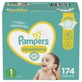 Pampers Swaddlers Newborn Diapers, Soft and Absorbent, Size 1, 174 ct