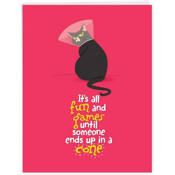 J6558BGWG Jumbo Get Well Card: Catty Cards With Envelope (Extra Large Version: 8.5'' x 11'')