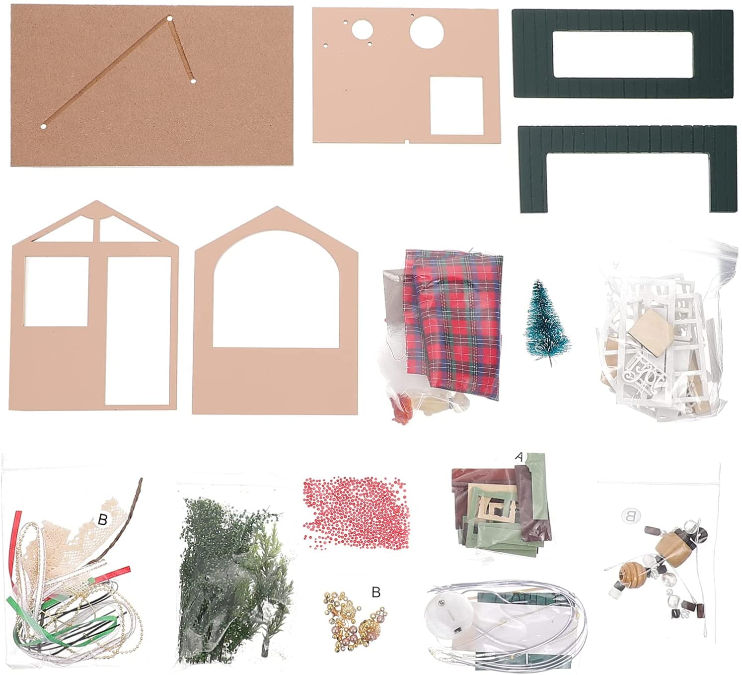 1/35 DIY Assembly Building Model Kits 3D Puzzles Parent Child Interaction Wooden Style B