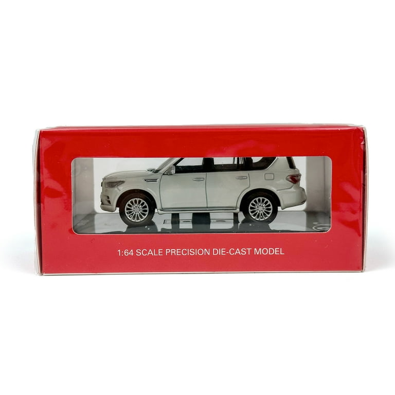 ホワイト SUV ミニカー 2台セット 1:64 1:64 Infiniti QX80 White Diecast Model Car Collection Gift