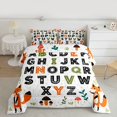 thumbnail image 2 of Homewish 26 Letters Alphabet Bedding Comforter Set,Cartoon Fox Mushroom Twin Comforter Sets,White Orange Black Bedding Set For Girl Boys,Microfiber Bedroom Decor Reversible,2-Piece, 2 of 8