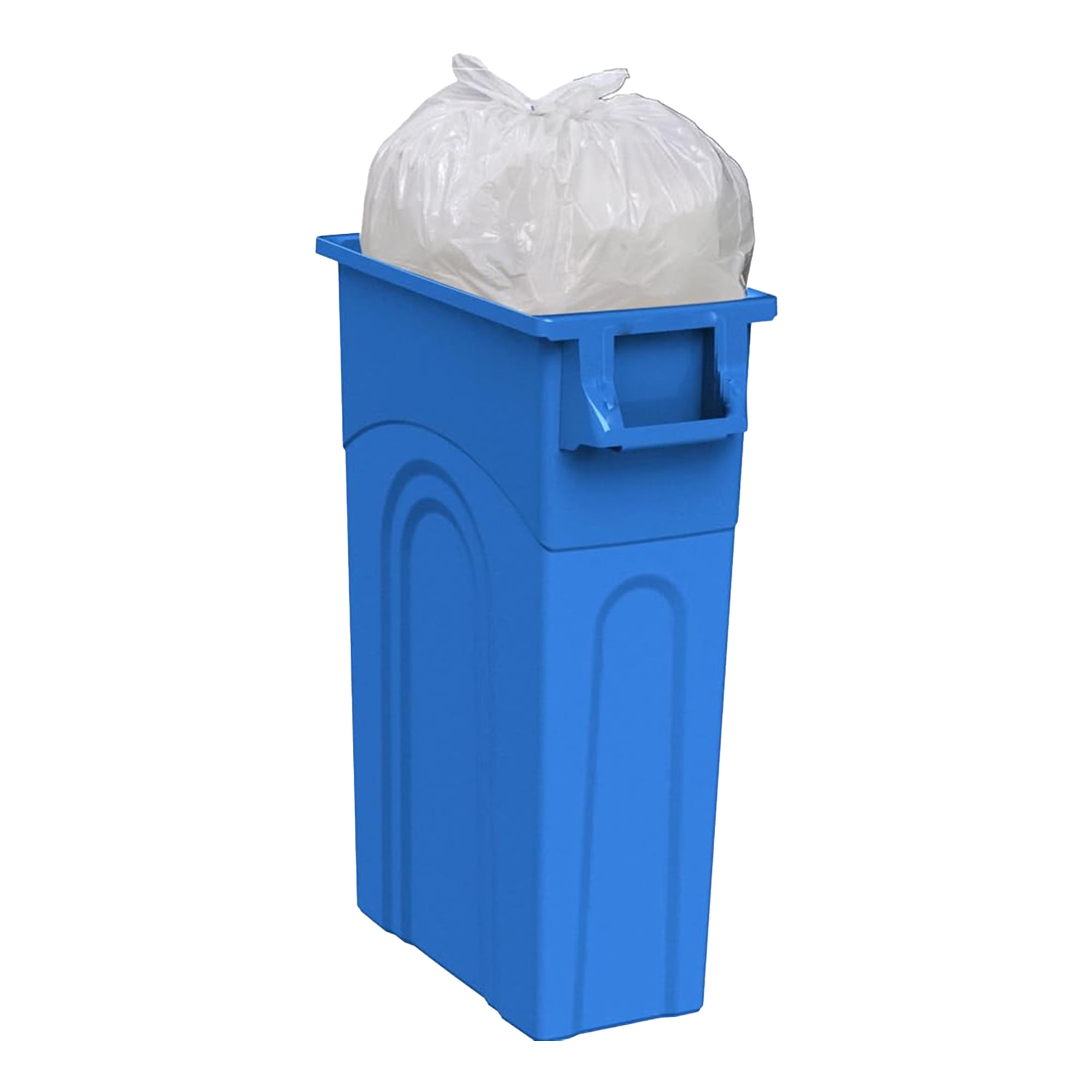 United Solutions 2 Pack 23 Gal Kitchen Trash Can Garbage Bin Highboy, Blue