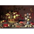thumbnail image 2 of Van Der Ast, Balthasar 24x18 Black Ornate Wood Framed with Double Matting Museum Art Print Titled - A Basket of Grapes and Other Fruit, 2 of 4