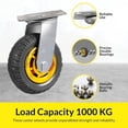 thumbnail image 5 of 6" Heavy Duty Swivel Casters (4-Pack) - Rubber Wheels w/Mounting Plate, 5 of 7
