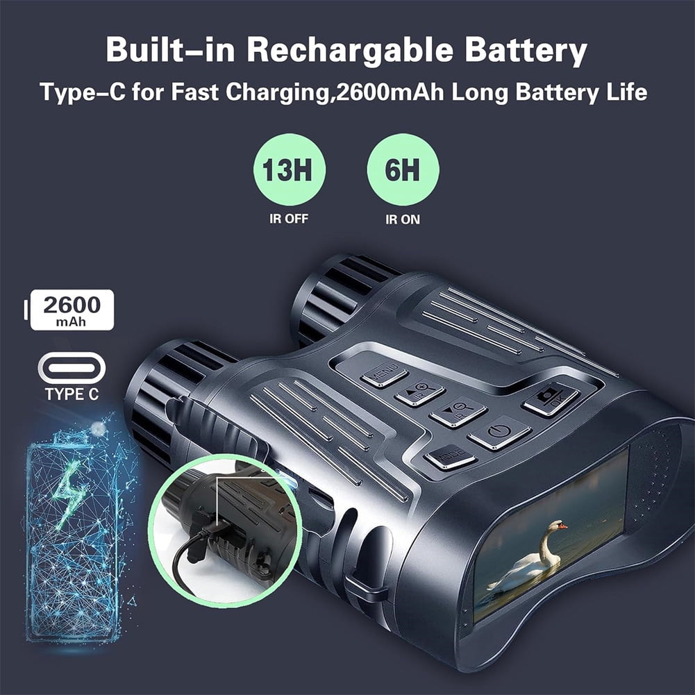 Night Vision Goggles 4K Night Vision Binoculars with 32GB Memory Card,8X Digital Zoom,3.2'' HD Screen for Camping Farm & Security