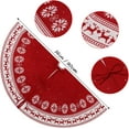 thumbnail image 3 of Dremisland Christmas Tree Skirt Rustic Christmas Tree Mat with Snowflake Reindeer Red Knitted Xmas Tree Skirts Thick Knitted Xmas Holiday Decoration New Year Home Party Decorations (Red, 36inch/90cm), 3 of 6