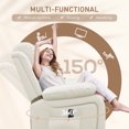 thumbnail image 4 of CoSoTower PU Leather Reclining Chair with Vibration Massage Recliner, Swivel Base, Rocking Function, Remote Control, Cream White, 4 of 7