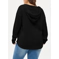thumbnail image 6 of SHEWIN Sweatshirt Hoodies for Women Plus Size Hooded Light Fleece V Neck Drawstring Long Sleeve Hoodie Pullover Tops for Fall 2026 Black 3X, 6 of 9
