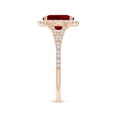 thumbnail image 3 of ANGARA Lab Grown 2 Ct Oval Ruby Halo Split Shank Engagement Ring for Women in 14K Rose Gold (Size-9x7mm) | July Birthstone, Birthday, Anniversary, Jewelry Gift for Women | Lab-Grown Ruby Ring, 3 of 8