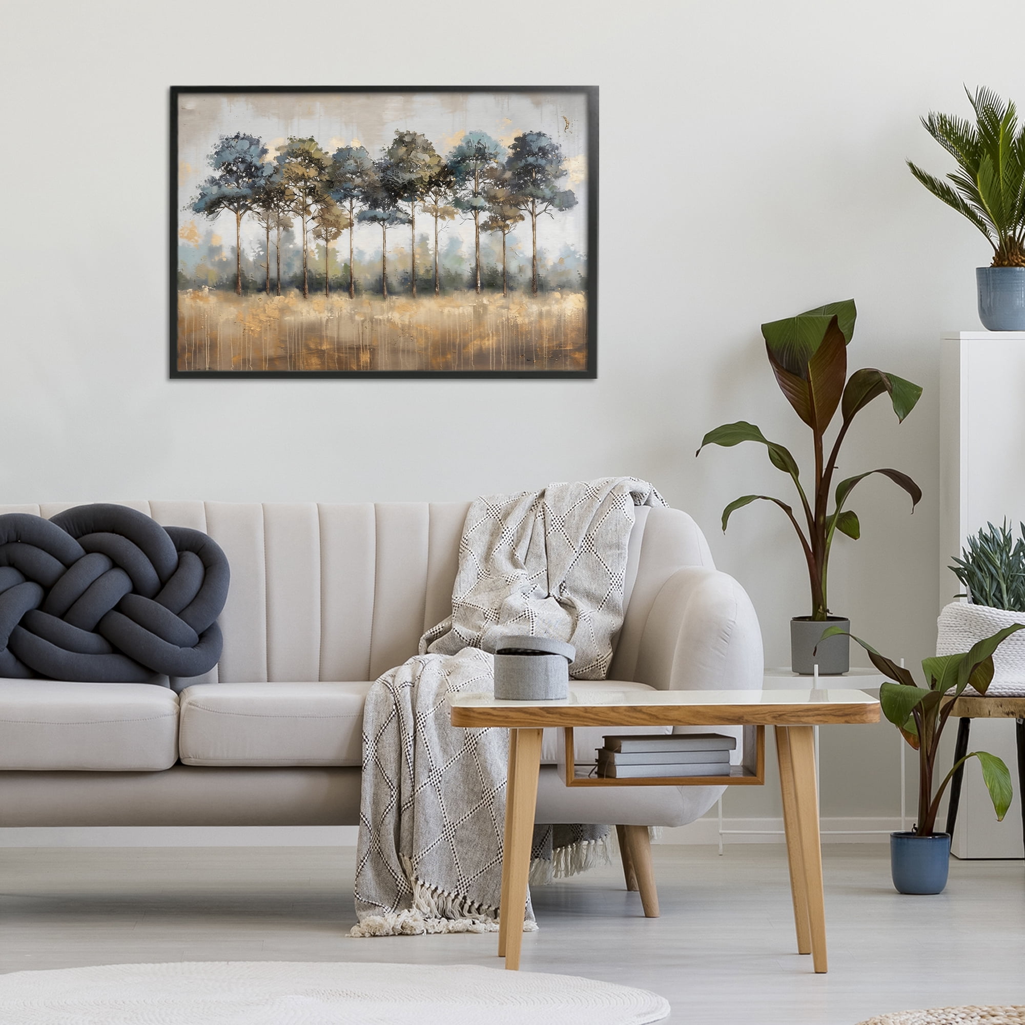 Stupell Industries Green & Blue Forest Grove Black Framed Giclee Art, design by Creative Studio