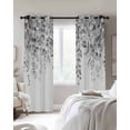 thumbnail image 2 of Blackout Curtains for Bedroom, Grey Botanical Room Darkening Window Drapes for Living Room, Weeping Eucalyptus Leaves Watercolor Thermal Insulated Grommet Curtains, 42x63 inch, 2 Panels, 2 of 9