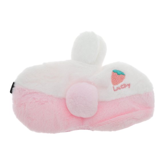 Unique Bargains 1 Pc Portable Lucky Strawberry Sleep Mask for Hotel Pink Fleece