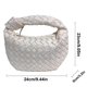 thumbnail image 2 of Bolso de Mano Tejido de PU Cartera de Cuero para Mujer LIUYMXG Color Blanco Amarillo Verde Azul Negro Naranja Verde Oscuro 22 13 9 cm, 2 of 5