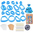 thumbnail image 1 of Speravity Paquete de 118 juego de rebanadoras de arcilla, accesorios para niños, dispositivo rebanador, molde para pendientes de plástico, Kits y herramientas para tallar Azul, 1 of 6