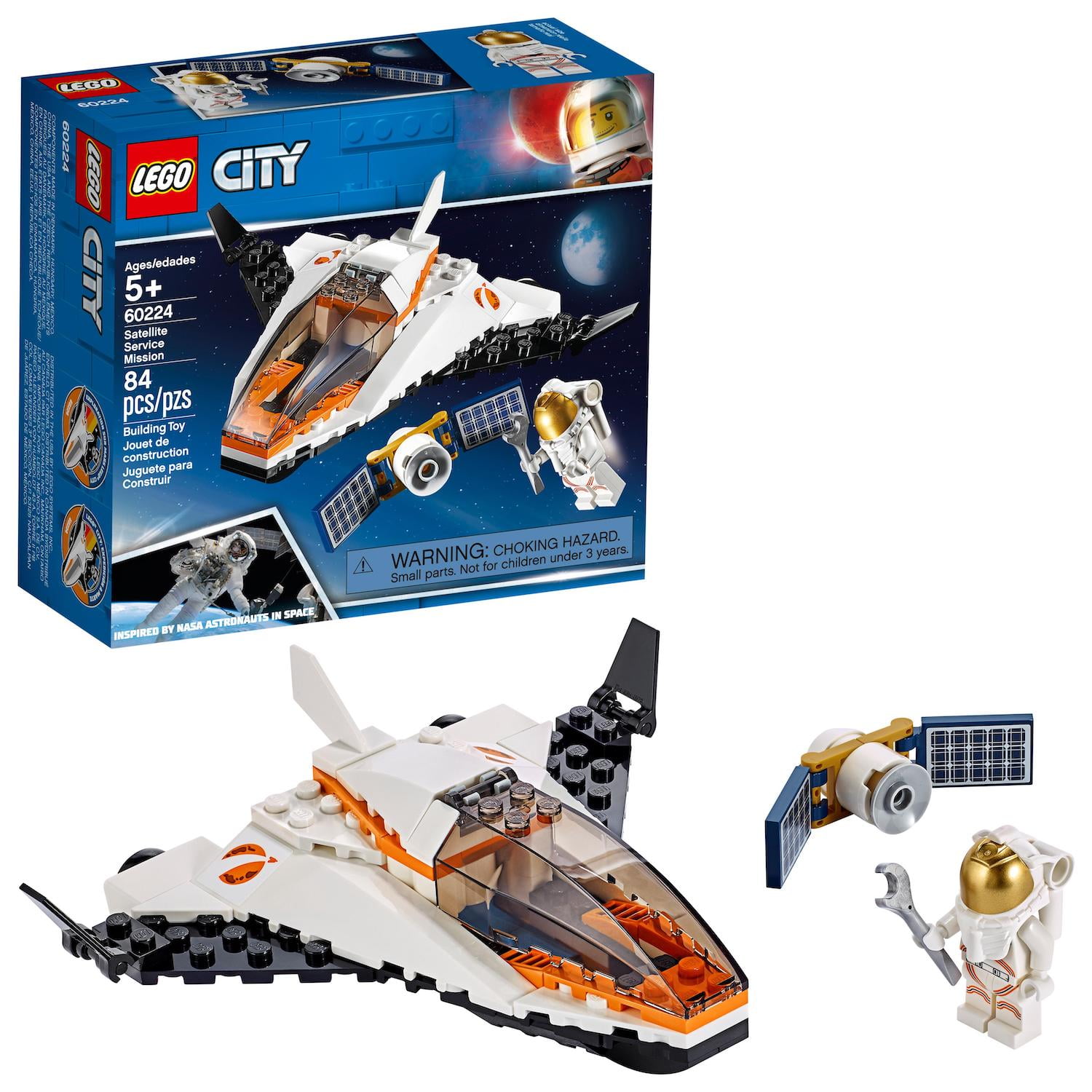 LEGO City Space Satellite Service Mission Space Shuttle Toy Building Set 60224