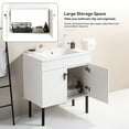 thumbnail image 2 of 30" Bathroom Vanity With White Ceramic Basin - Solid Wood, Metal Leg, 2 Soft Close Doors, Water Use Design Look & Leg Compact Water-, Modern Style, 2 of 7