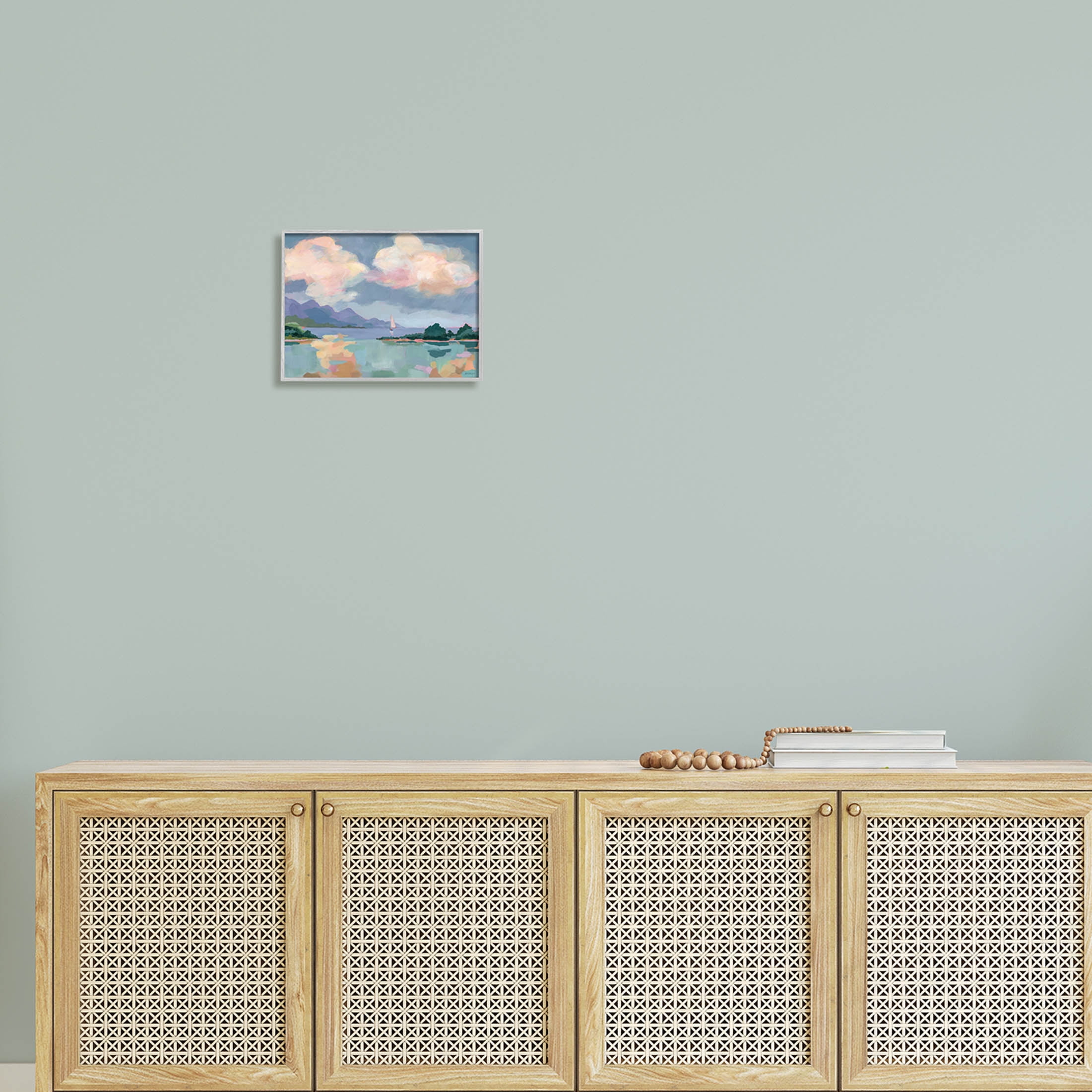Stupell Industries Escape Peaceful Bay Landscape Painting Gray Framed Art Print Wall Art, Design by Brinley Designs